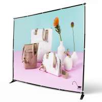 8*10' Telescopic Photography Banner Stand Step and Repeat Display Adjustable Backdrop Wall Trade Show Background Stand